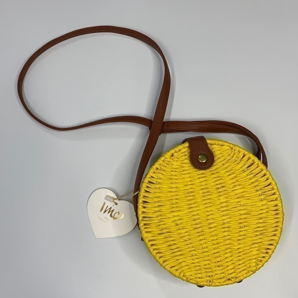 imoshionusa Vegan Yellow Basket Crossbody Bag NWT